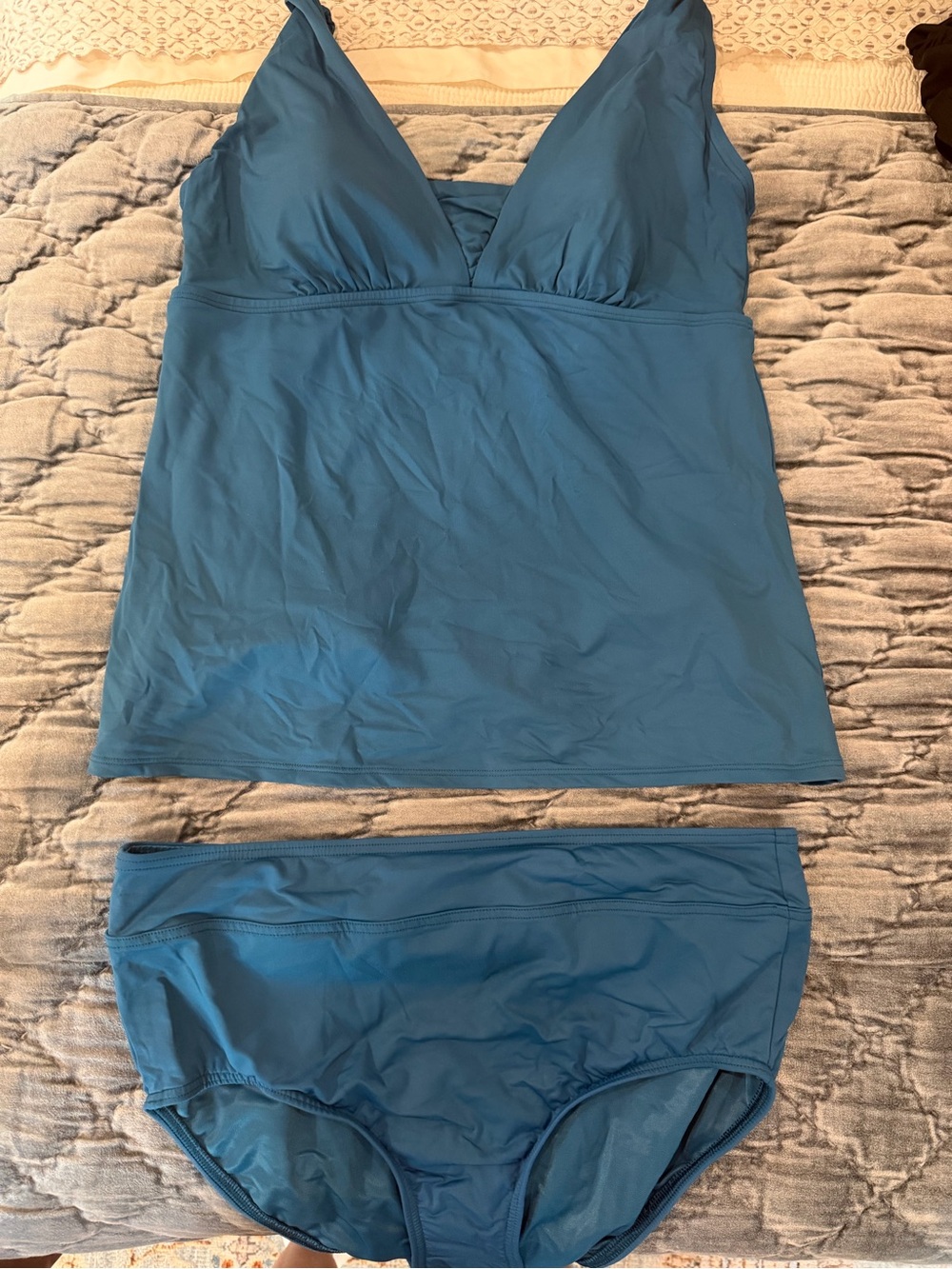 Lands' End Teal Blue Tankini Set